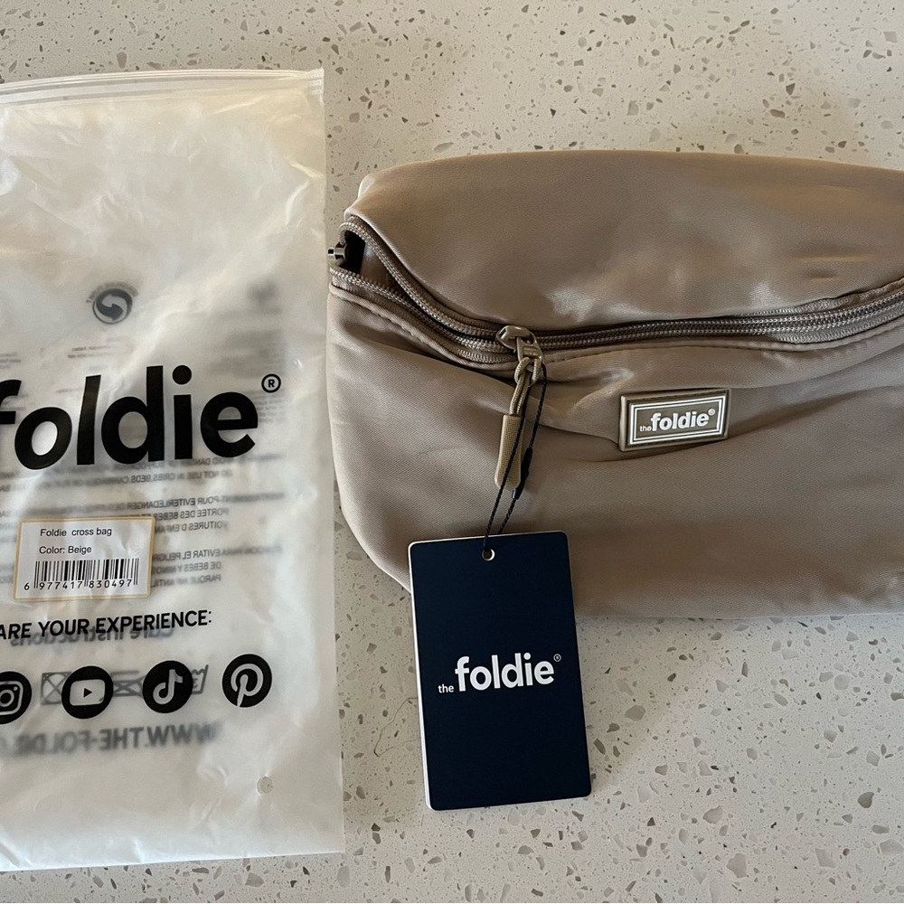 Foldie Beige Crossbody Bag